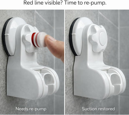Pump&fix 45 Degrees Adjustable Handheld Shower Head Holder Suction Cup Wall Mount Bracket