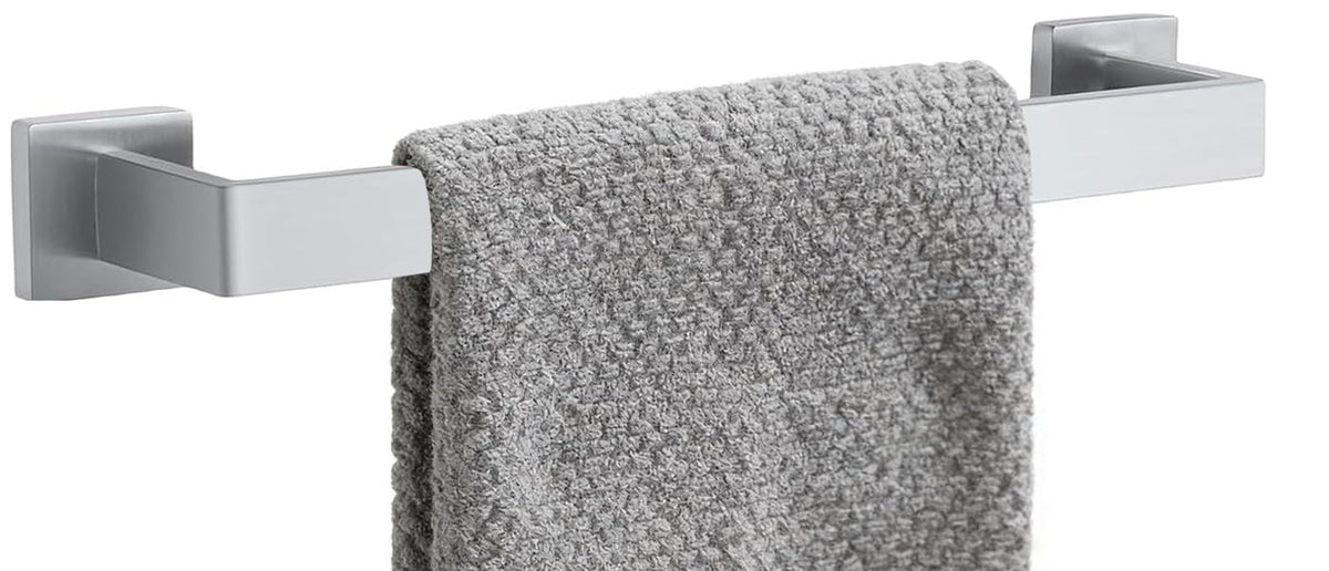 24 Inch Bathroom Towel Bar SUS304 Stainless Steel Matte Black Towel Holder Wall Mounted Heavy Duty Towel Rack Bathroom Towel Rod Modern Square Base Design(1, Matte Black, 24 Inch)