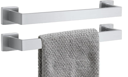 24 Inch Bathroom Towel Bar SUS304 Stainless Steel Matte Black Towel Holder Wall Mounted Heavy Duty Towel Rack Bathroom Towel Rod Modern Square Base Design(1, Matte Black, 24 Inch)