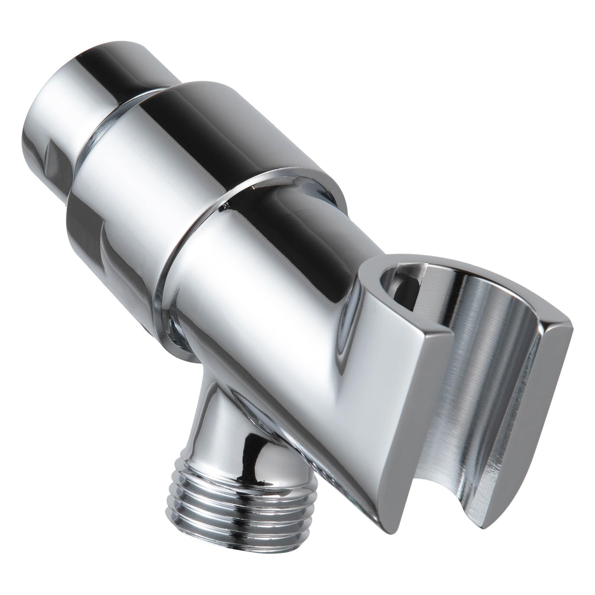 OFFO Shower Head Holder All Metal for Handheld Shower Head, Adjustable Shower Arm Mount with Solid Brass Pivot Ball, 1/2 in IPS Female Inlet and Male Outlet, Chrome
