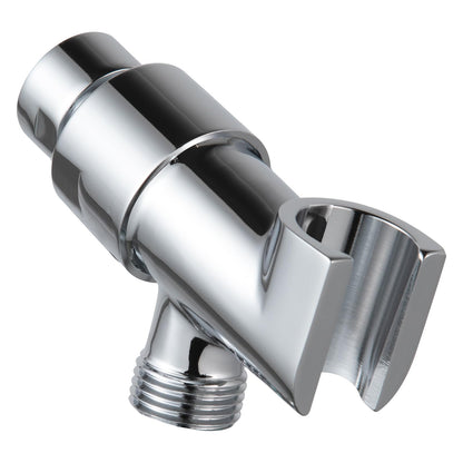 OFFO Shower Head Holder All Metal for Handheld Shower Head, Adjustable Shower Arm Mount with Solid Brass Pivot Ball, 1/2 in IPS Female Inlet and Male Outlet, Chrome