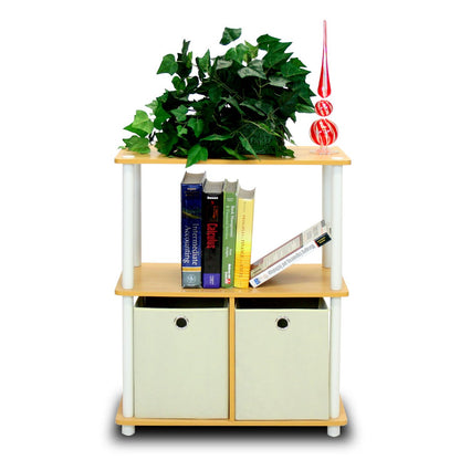 Furinno TURN-N-TUBE Corner Shelf, 5-Tier Corner Bookshelf, Open Storage Shelves, for Organization and Storage, Living Room, Home Office, Garage, Bedroom, Espresso