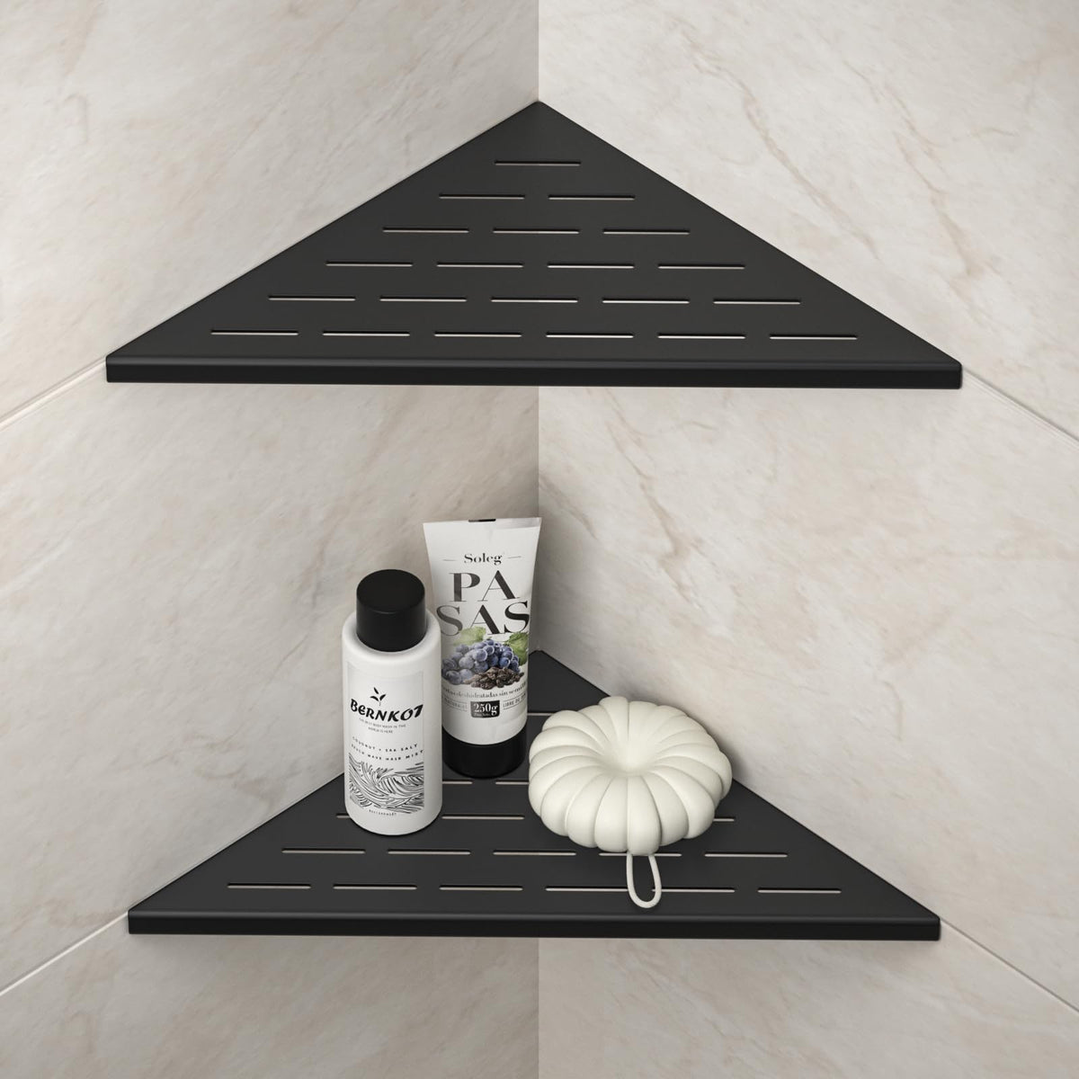 Corner Shower Shelf 10" Matte Black