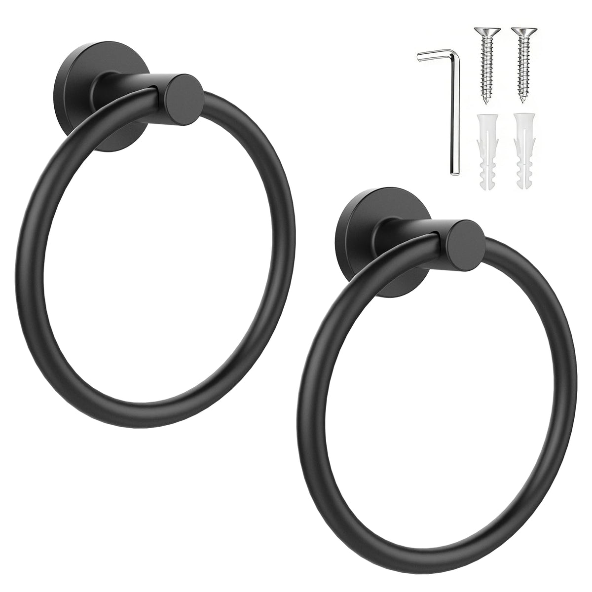 SetSail Towel Holder for Bathroom Wall Matte Black Towel Ring