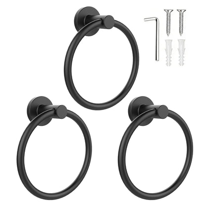 SetSail Towel Holder for Bathroom Wall Matte Black Towel Ring