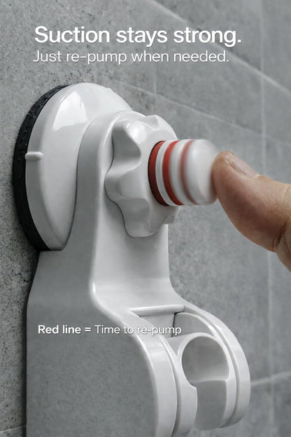 Pump&fix 45 Degrees Adjustable Handheld Shower Head Holder Suction Cup Wall Mount Bracket