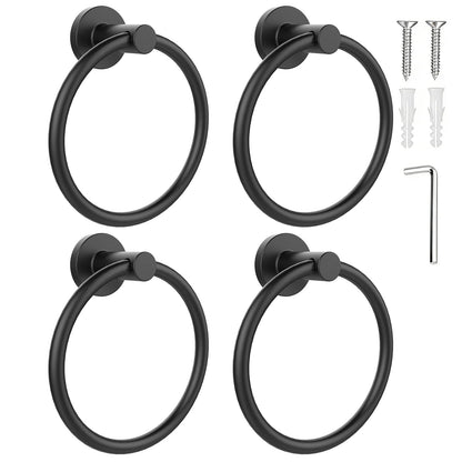 SetSail Towel Holder for Bathroom Wall Matte Black Towel Ring