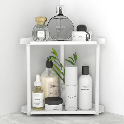 FLE Corner Bathroom Counter Organizer, Bathroom Organizer Countertop Black