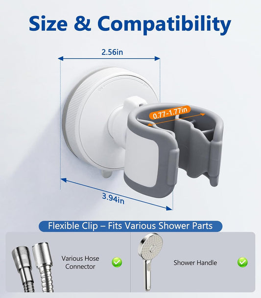 Adjustable Suction Cup Shower Head Holder RV & Renter Friendly.