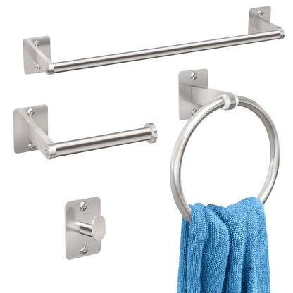 KLJKPA Black Bathroom Accessories Set, 4-Piece Bathroom Hardware Set