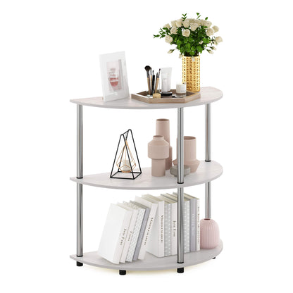 Furinno Turn-N-Tube Corner Shelf, 5-Tier Corner Bookshelf, Open Storage Shelves, for Organization and Storage, Living Room, Home Office, Garage, Bedroom, Black Espresso
