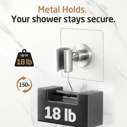 KES All Metal Shower Head Holder, Dual-Size Opening, Brushed Steel