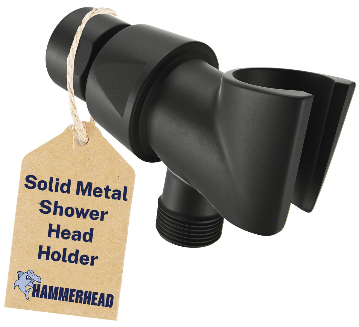 Hammerhead Metal Shower Head Holder for Handheld, Adjustable Wall Bracket