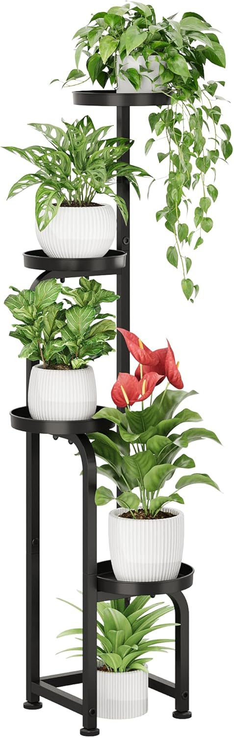 Bamworld Tall Plant Stand Indoor Outdoor 4 Tier Corner Plant Shelf