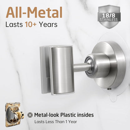 KES All Metal Shower Head Holder, Dual-Size Opening, Brushed Steel