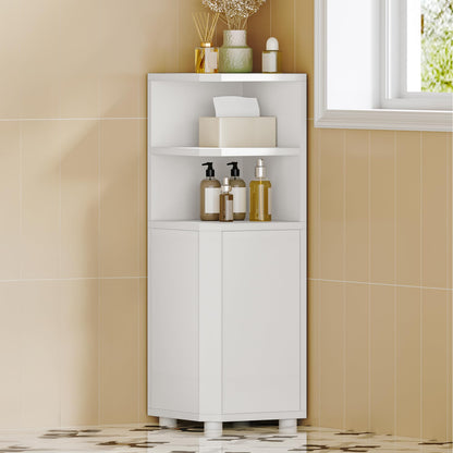 Hzuaneri Corner Cabinet, Tall Bathroom Corner Cabinet with Doors