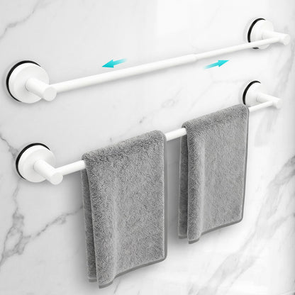 Adjustable Suction Cup Towel Bar for Bathroom Wall,14.6Inch~24 Inch Towel Racks for Bathroom,Stainless Steel Bath Towel Holder for Shower(Brushed Silver)