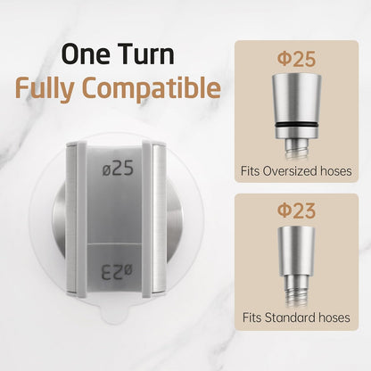 KES All Metal Shower Head Holder, Dual-Size Opening, Brushed Steel