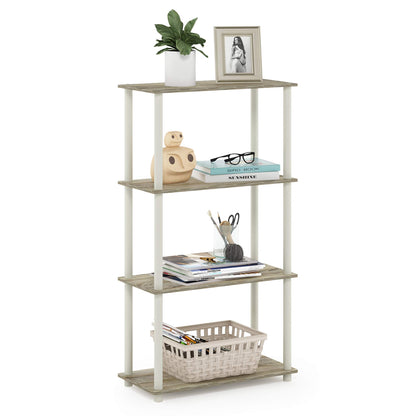 Furinno TURN-N-TUBE Corner Shelf, 5-Tier Corner Bookshelf, Open Storage Shelves, for Organization and Storage, Living Room, Home Office, Garage, Bedroom, Espresso
