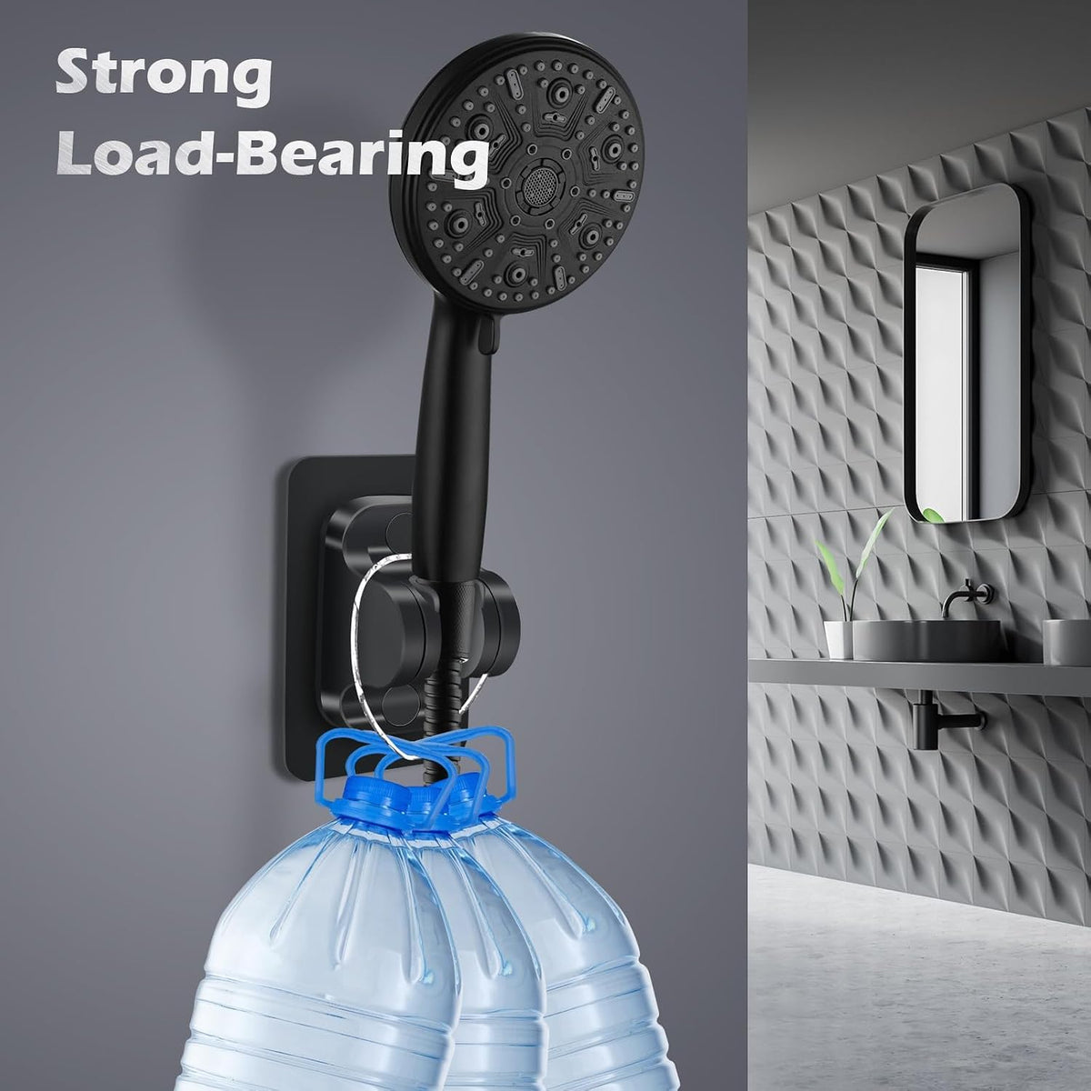 Adjustable Shower Head Holder Replacement, Strong Self Adhesive