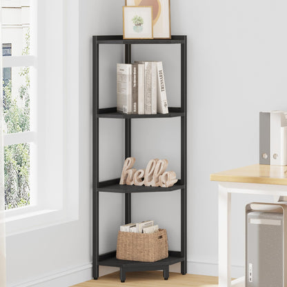 Hzuaneri Corner Shelf Stand 4-Tier Corner Bookshelf Storage Standing Shelf
