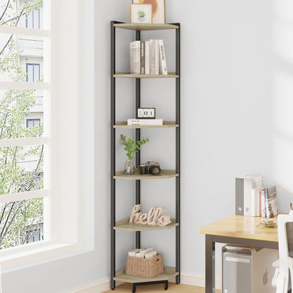 Hzuaneri Corner Shelf Stand 4-Tier Corner Bookshelf Storage Standing Shelf