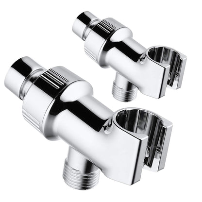 Universal Shower Head Holder for Hand Held Showerheads, Adjustable Shower Arm Mount Bracket with Brass Pivot Ball, Shower Head Connector - Chrome