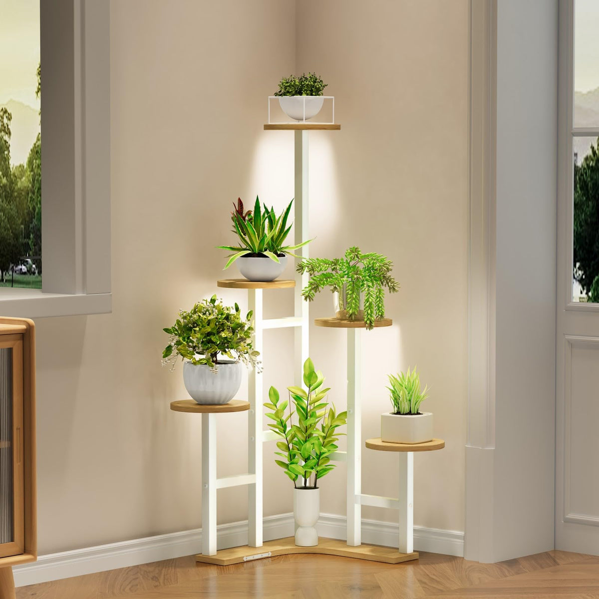 Yzosvki Corner Plant Stand Indoor 6 Tiered Corner Plant Shelf
