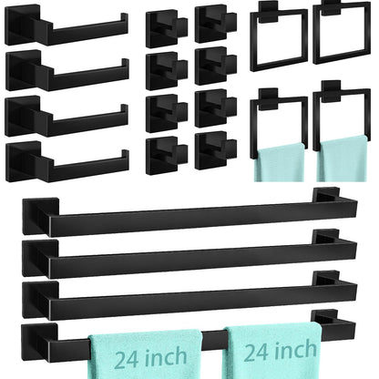 FEILERN 20-Piece Bathroom Hardware Set Brushed Nickel 24 Inch Towel Bar Set