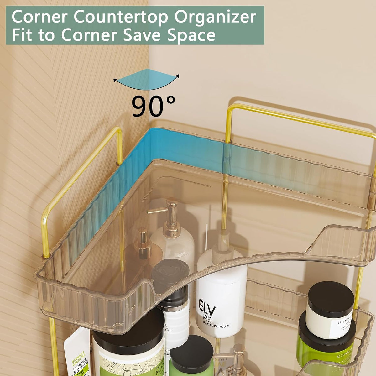 Webetop Corner Bathroom Shelf, 3 Tier Countertop Organizer for Vanity