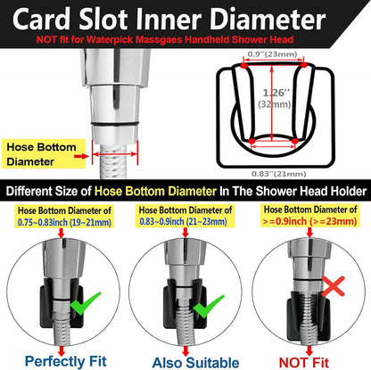 Shower Head Holder All Meta Handheld Shower Wand Bracket Adhesive Shower Wall Mount Holder Brass Shower Spray Holder Black, Glue Installation