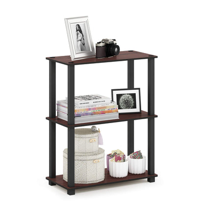 Furinno TURN-N-TUBE Corner Shelf, 5-Tier Corner Bookshelf, Open Storage Shelves, for Organization and Storage, Living Room, Home Office, Garage, Bedroom, Espresso