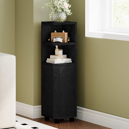 Hzuaneri Corner Cabinet, Tall Bathroom Corner Cabinet with Doors