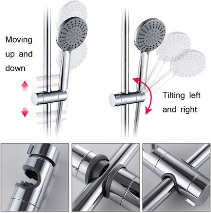 Adjustable Shower Head Holder for Slide Bar 18-25MM, ABS Chrome
