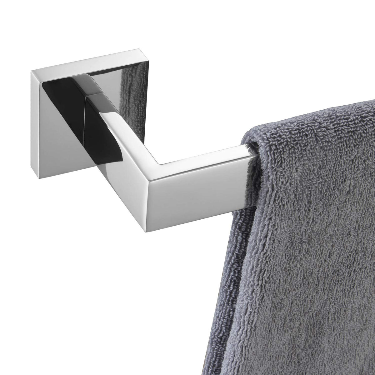 KOKOSIRI 24-Inch Single Towel Bar, Bathroom Kitchen Towel Holder, Wall Mounted SUS304 Stainless Steel Towel Rack, Matte Black, B4003BK-L24