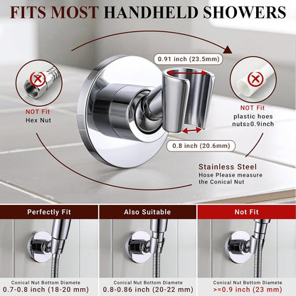 Metal Handheld Shower Head Holder, Strong Adhesive Mount