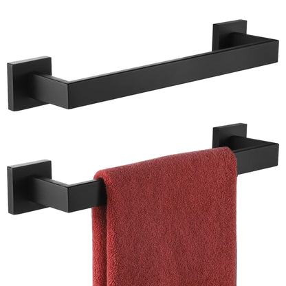 KOKOSIRI 24-Inch Single Towel Bar, Bathroom Kitchen Towel Holder, Wall Mounted SUS304 Stainless Steel Towel Rack, Matte Black, B4003BK-L24