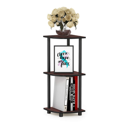 Furinno Turn-N-Tube Corner Shelf, 5-Tier Corner Bookshelf, Open Storage Shelves, for Organization and Storage, Living Room, Home Office, Garage, Bedroom, Black Espresso