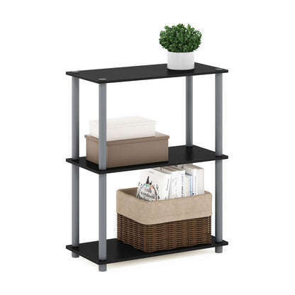 Furinno TURN-N-TUBE Corner Shelf, 5-Tier Corner Bookshelf, Open Storage Shelves, for Organization and Storage, Living Room, Home Office, Garage, Bedroom, Espresso