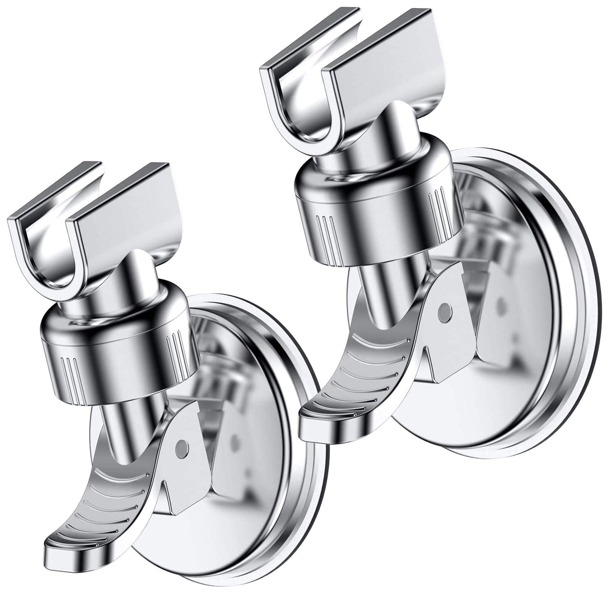 OUO Adjustable Shower Head Holder, Bathroom Suction Cup Handheld Shower Head Bracket, Removable Handheld Showerhead & Wall Mounted Suction Bracket (Pure White)