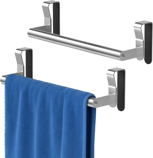 STWWO Over Cabinet Towel Holder, Brushed Dish Towel Rack Bars for Kitchen