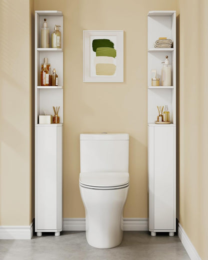 Hzuaneri Corner Cabinet, Tall Bathroom Corner Cabinet with Doors