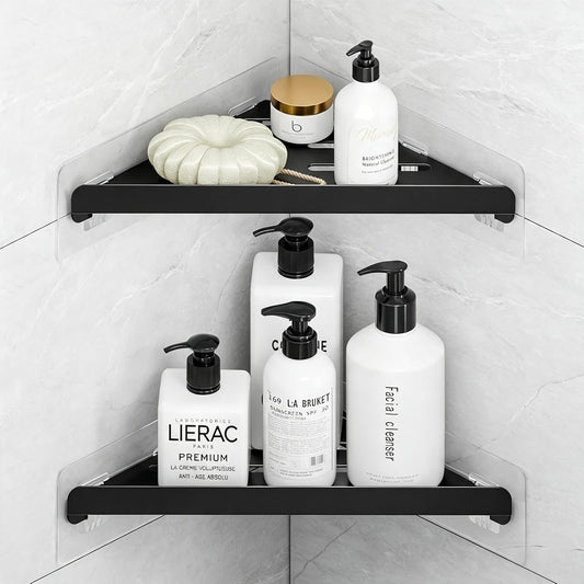 Fikoksol Shower Caddy Storage, Triangle Corner Shelf with Adhesive Hook