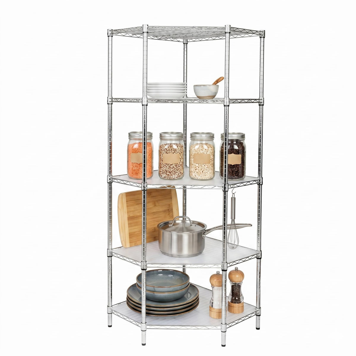 Honey-Can-Do Chrome 5-Tier Corner Shelf