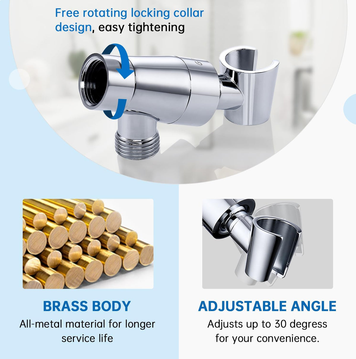 G-Promise Metal Shower Head Holder for HandHeld(Chrome)