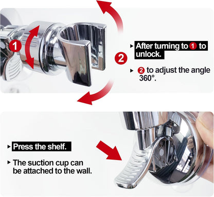 BlingKingdom 2 PCS Suction Handheld Shower Holders, 360° Adjustable
