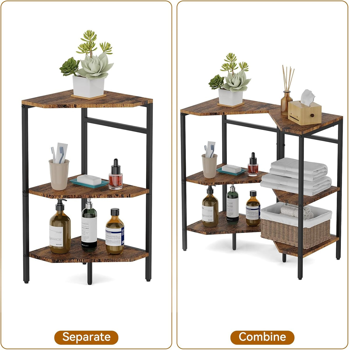 CADUKE Pedestal Sink Storage, 2 Pack Bathroom Under Vanity Storage Shelf