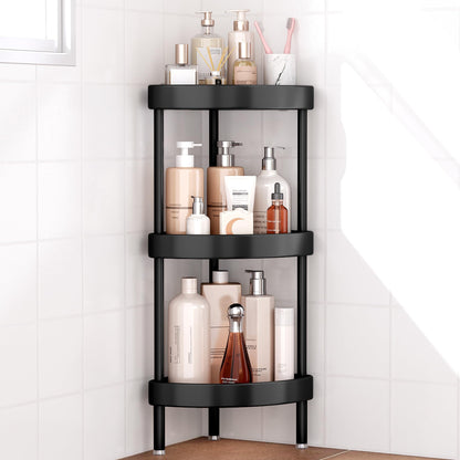 Nieifi 4 Tier Aluminum Corner Shower Caddy Standing Rustproof-Silver