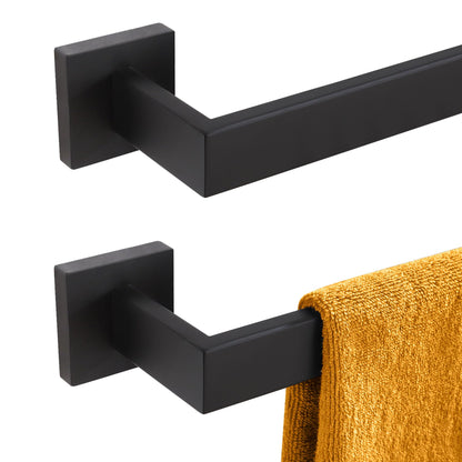 KOKOSIRI 24-Inch Single Towel Bar, Bathroom Kitchen Towel Holder, Wall Mounted SUS304 Stainless Steel Towel Rack, Matte Black, B4003BK-L24