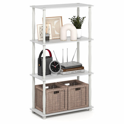 Furinno TURN-N-TUBE Corner Shelf, 5-Tier Corner Bookshelf, Open Storage Shelves, for Organization and Storage, Living Room, Home Office, Garage, Bedroom, Espresso
